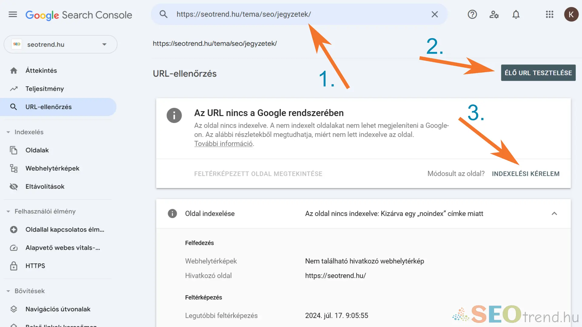 Google Search Console ellenőrzés